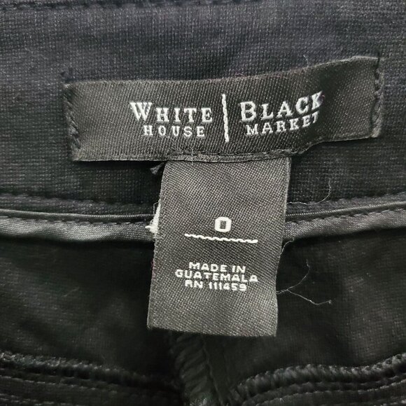 White House Black Market Black Stretch Knit Side‎ Zip Ankle Button Dress Pants 0 - Picture 5 of 8